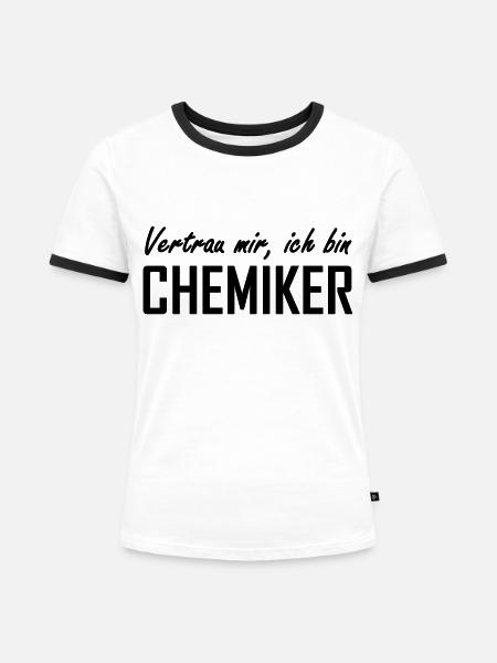 Chemiker - Frauen Kontrast-T-Shirt - Weiß/Schwarz