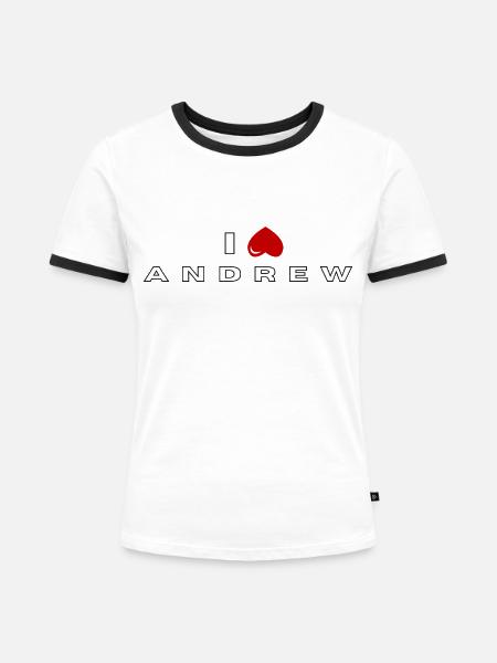 Ich hasse Andrew - Frauen Kontrast-T-Shirt - Weiß/Schwarz