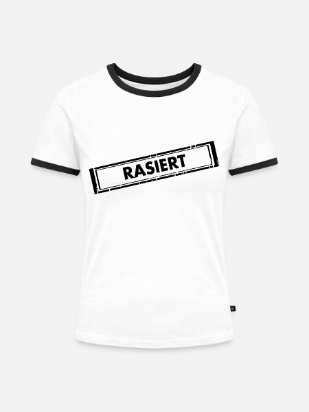 Rasiert - Frauen Kontrast-T-Shirt - Weiß/Schwarz
