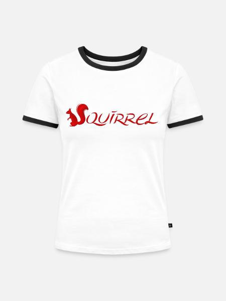 LORD SQUIRREL - Frauen Kontrast-T-Shirt - Weiß/Schwarz