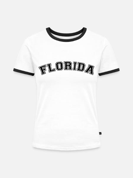 Florida - Frauen Kontrast-T-Shirt - Weiß/Schwarz