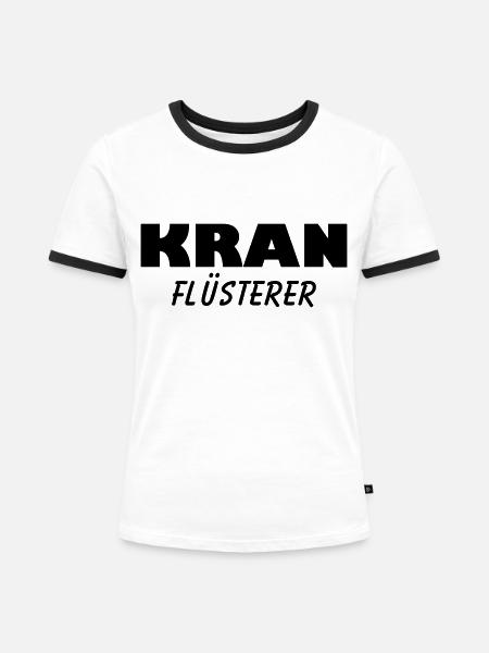 kran flüsterer - Frauen Kontrast-T-Shirt - Weiß/Schwarz
