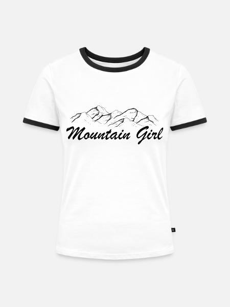Bergmädchen - Frauen Kontrast-T-Shirt - Weiß/Schwarz