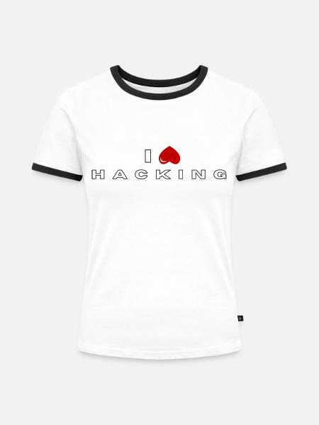 Ich hasse Hacking - Frauen Kontrast-T-Shirt - Weiß/Schwarz