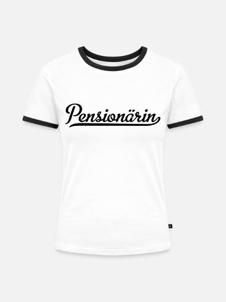 Pensionärin - Frauen Kontrast-T-Shirt - Weiß/Schwarz