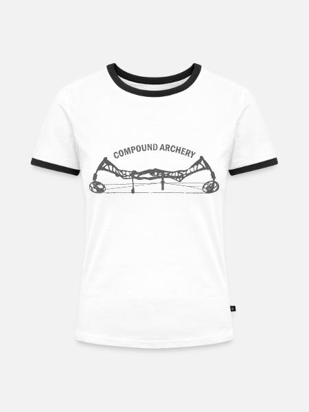 Compound - Frauen Kontrast-T-Shirt - Weiß/Schwarz
