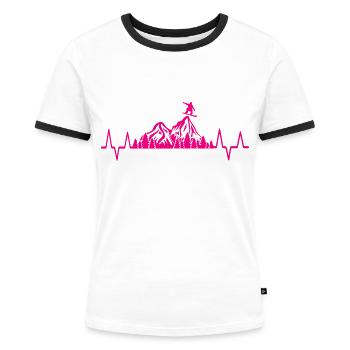 Snowboard Snowboarder - Frauen Kontrast-T-Shirt - Weiß/Schwarz - Vorne - Selfina (174cm)