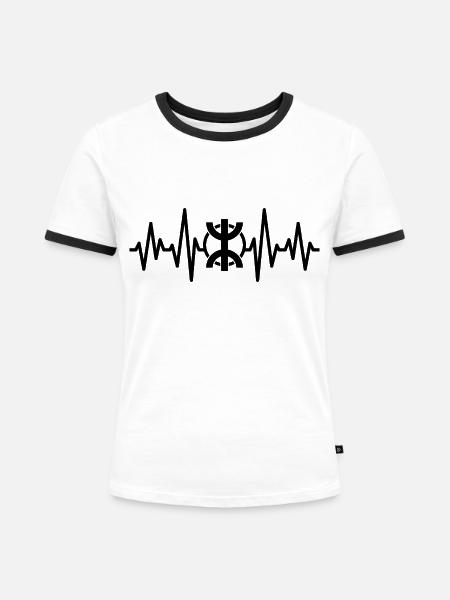 Ich liebe Z imazighen - Frauen Kontrast-T-Shirt - Weiß/Schwarz