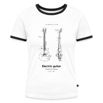 Electric guitar - Frauen Kontrast-T-Shirt - Weiß/Schwarz - Vorne - Selfina (174cm)