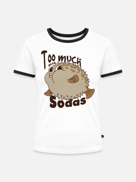 Soda Addict - Frauen Kontrast-T-Shirt - Weiß/Schwarz