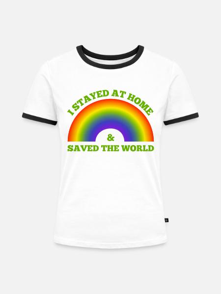 Regenbogen, Regenbogen, Regenbogen, Regenbogen, Regenbogen - Frauen Kontrast-T-Shirt - Weiß/Schwarz