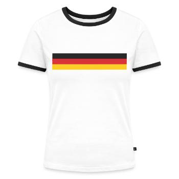 Trikot Deutschland Fußball - Frauen Kontrast-T-Shirt - Weiß/Schwarz - Vorne - Selfina (174cm)