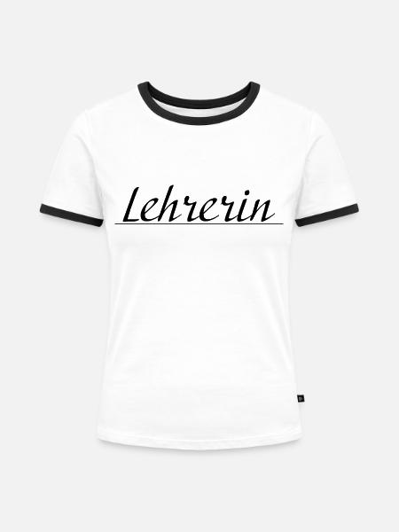Lehrerin schwarz - Frauen Kontrast-T-Shirt - Weiß/Schwarz