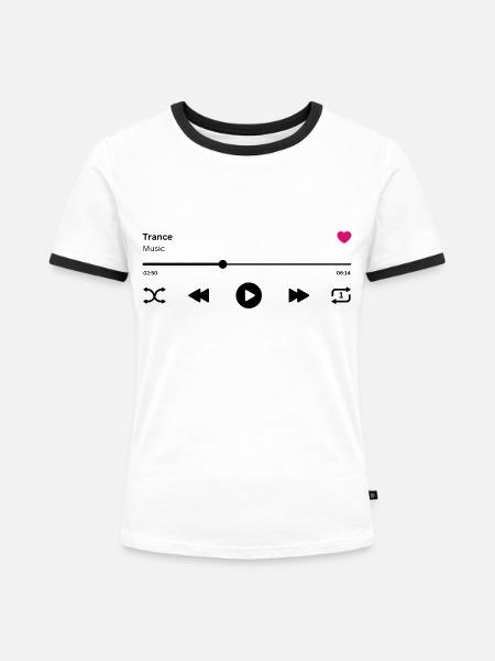 Trance - Frauen Kontrast-T-Shirt - Weiß/Schwarz