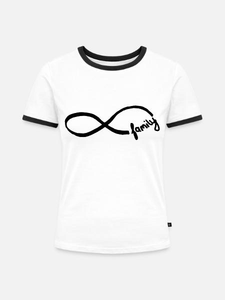 Family Forever - Frauen Kontrast-T-Shirt - Weiß/Schwarz