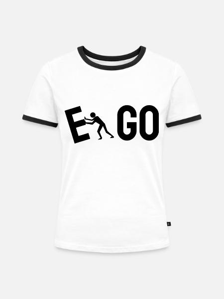 gehen - Frauen Kontrast-T-Shirt - Weiß/Schwarz