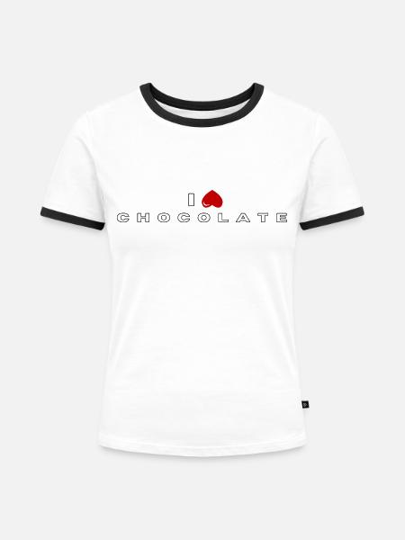 Ich hasse Schokolade - Frauen Kontrast-T-Shirt - Weiß/Schwarz