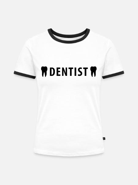 Dentist - Frauen Kontrast-T-Shirt - Weiß/Schwarz