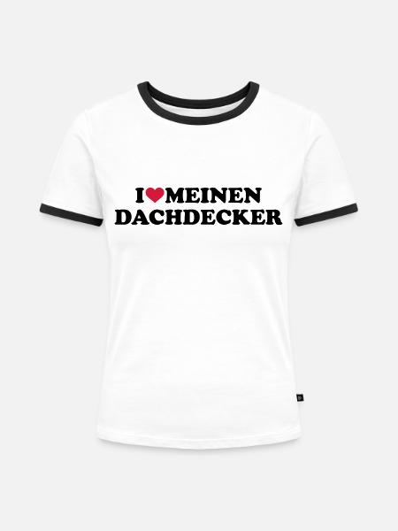 Dachdecker - Frauen Kontrast-T-Shirt - Weiß/Schwarz