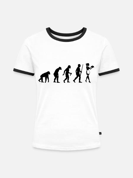 Waitress Evolution - Frauen Kontrast-T-Shirt - Weiß/Schwarz