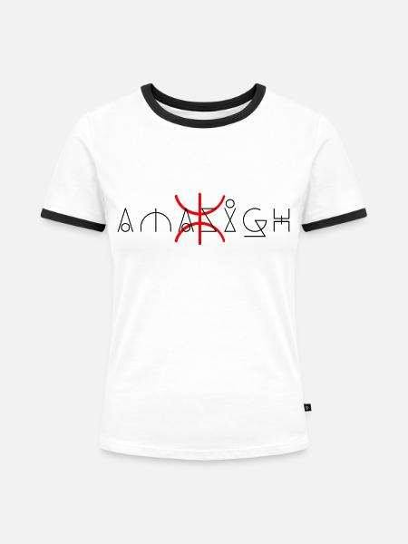 Amazigh - Frauen Kontrast-T-Shirt - Weiß/Schwarz