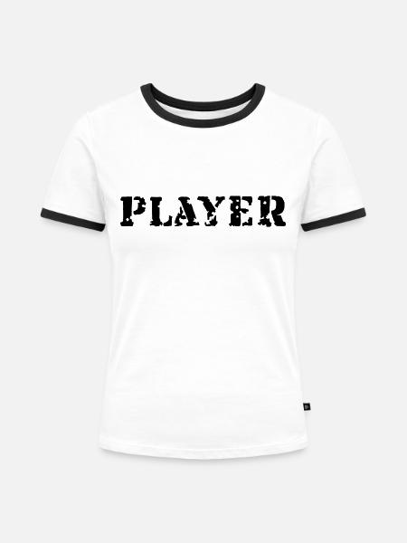 Player - Frauen Kontrast-T-Shirt - Weiß/Schwarz