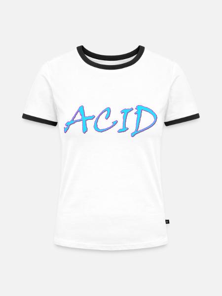 Acid - Frauen Kontrast-T-Shirt - Weiß/Schwarz