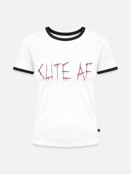 Cute af - Frauen Kontrast-T-Shirt - Weiß/Schwarz