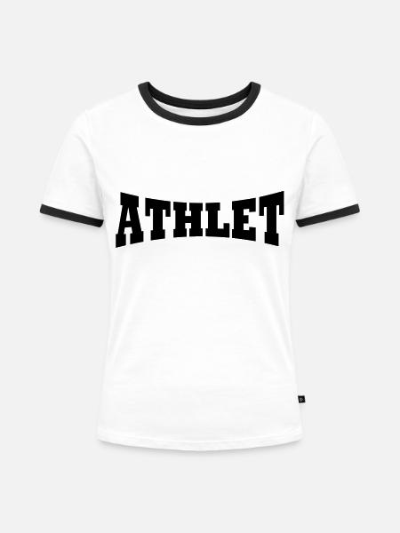 Athlet Schriftzug - Frauen Kontrast-T-Shirt - Weiß/Schwarz