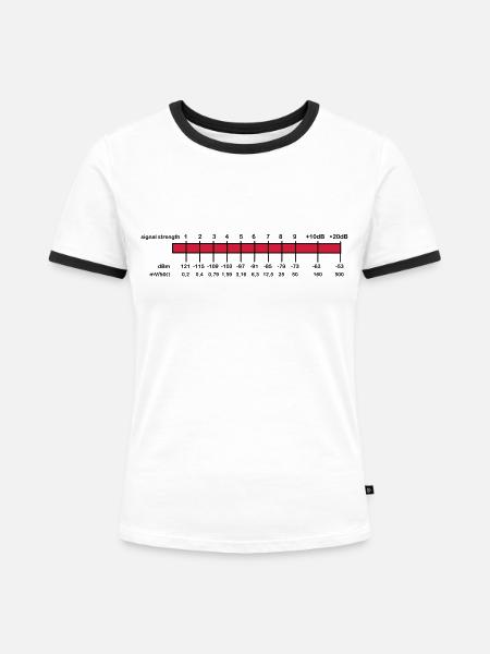 S-Meter - Frauen Kontrast-T-Shirt - Weiß/Schwarz