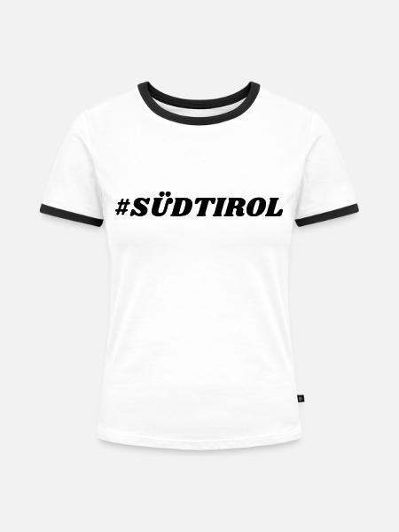 Südtirol - Frauen Kontrast-T-Shirt - Weiß/Schwarz