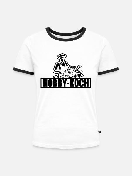 Hobbykoch - Kochen - Frauen Kontrast-T-Shirt - Weiß/Schwarz
