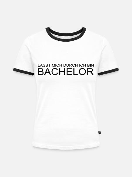 Bachelor - Frauen Kontrast-T-Shirt - Weiß/Schwarz
