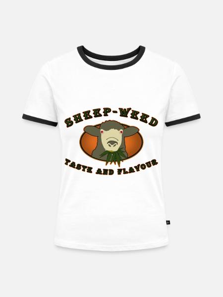 Sheep Weed - Frauen Kontrast-T-Shirt - Weiß/Schwarz