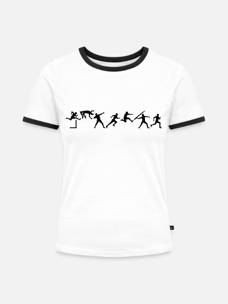Siebenkampf - Frauen Kontrast-T-Shirt - Weiß/Schwarz