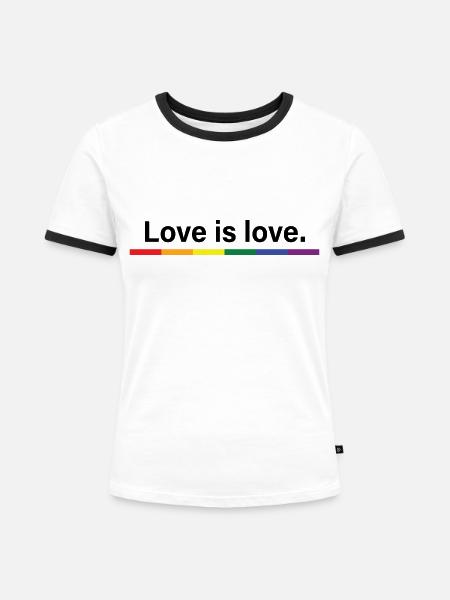 Liebe ist Liebe - Frauen Kontrast-T-Shirt - Weiß/Schwarz