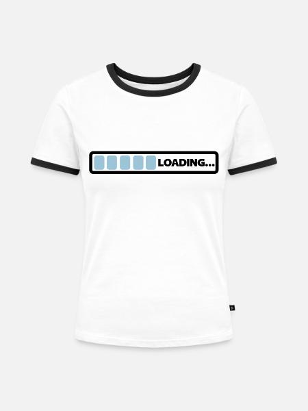 loading - Frauen Kontrast-T-Shirt - Weiß/Schwarz