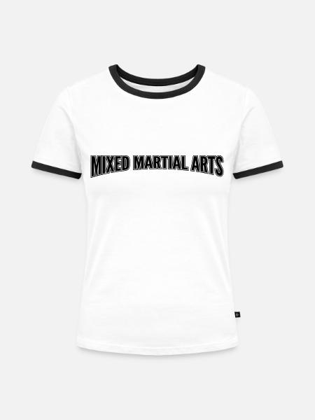 mixed martial arts - Frauen Kontrast-T-Shirt - Weiß/Schwarz