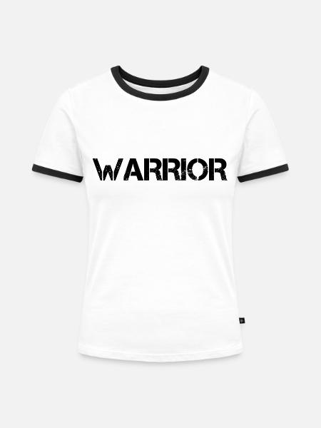 Warrior - Frauen Kontrast-T-Shirt - Weiß/Schwarz