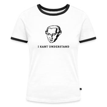 Philosoph Kant Meme - Frauen Kontrast-T-Shirt - Weiß/Schwarz - Vorne - Selfina (174cm)