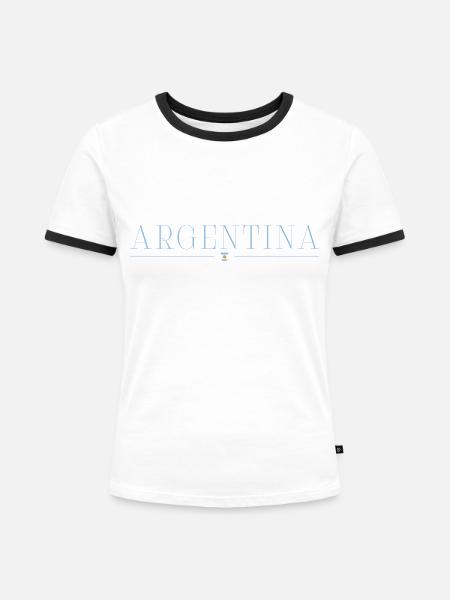 Ich liebe Argentinien - Frauen Kontrast-T-Shirt - Weiß/Schwarz