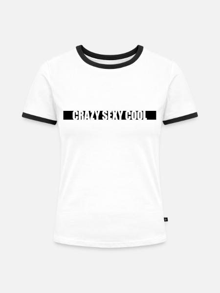 crazy sexy cool Design - Frauen Kontrast-T-Shirt - Weiß/Schwarz