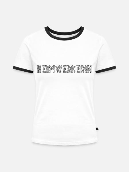 Heimwerkerin - Frauen Kontrast-T-Shirt - Weiß/Schwarz