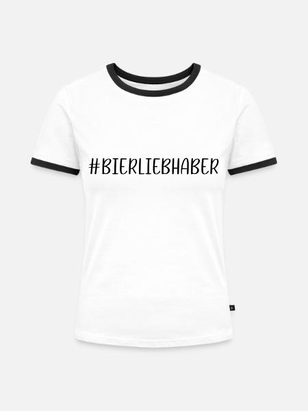 Bierliebhaber - Frauen Kontrast-T-Shirt - Weiß/Schwarz