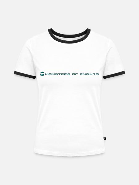 Monsters of Enduro No.2 - Frauen Kontrast-T-Shirt - Weiß/Schwarz