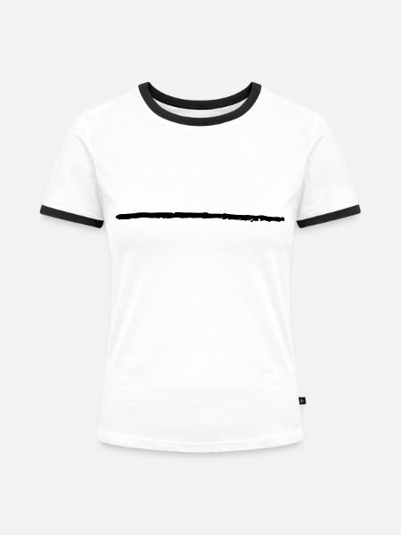Unterstrich breit - Frauen Kontrast-T-Shirt - Weiß/Schwarz