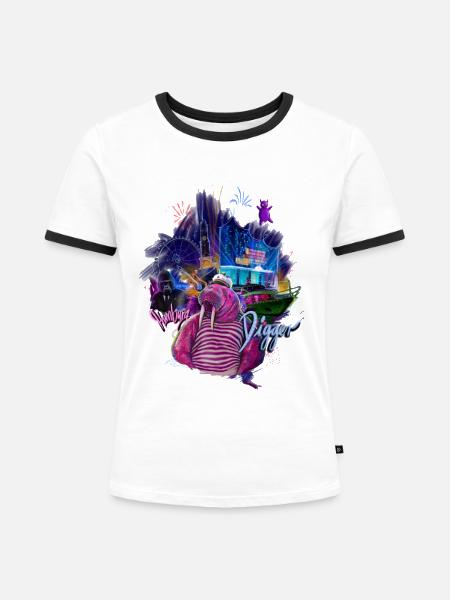file.png - Frauen Kontrast-T-Shirt - Weiß/Schwarz