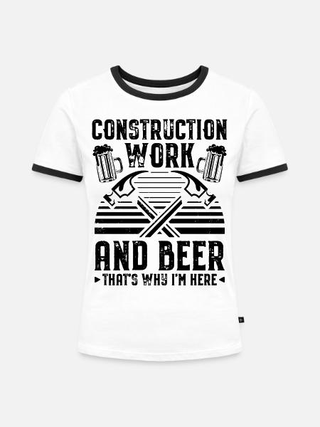 Handwerker Sprüche - Frauen Kontrast-T-Shirt - Weiß/Schwarz