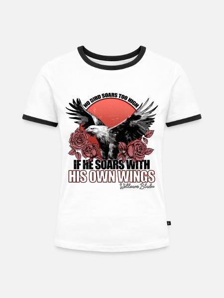 William Blakes Flugdesign - Frauen Kontrast-T-Shirt - Weiß/Schwarz