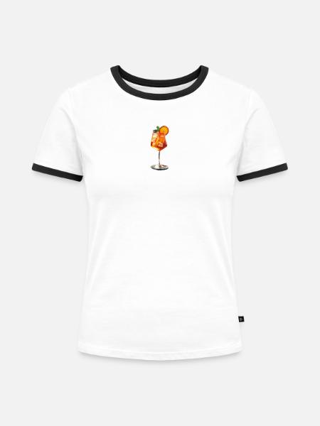 Ein leckerer, sommerlicher Cocktail - Frauen Kontrast-T-Shirt - Weiß/Schwarz